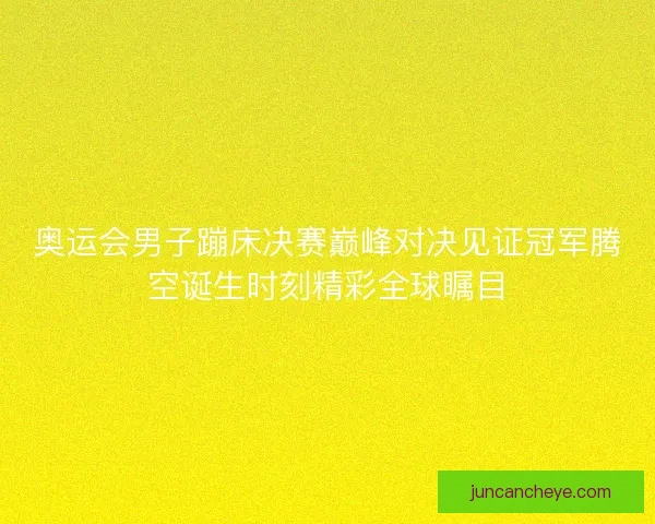 奥运会男子蹦床决赛巅峰对决见证冠军腾空诞生时刻精彩全球瞩目