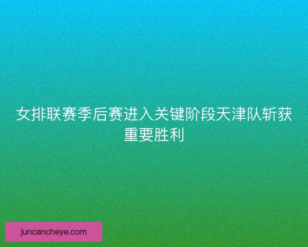 女排联赛季后赛进入关键阶段天津队斩获重要胜利